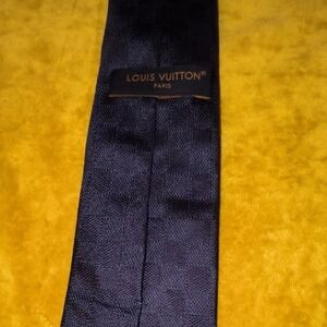 Louis Vuitton Dark Blue Checkered Tie